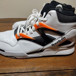 Reebok Men's White and Orange High-Top Sneakers